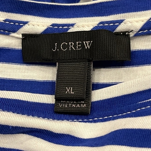 J. Crew Striped Top Blue White Knot Twist in Back Cotton Women Size XL - Picture 5 of 7